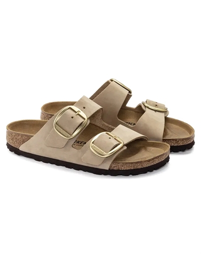 Arizona Big Buckle Nubuck Leather Sandal - Sandcastle - Birkenstock